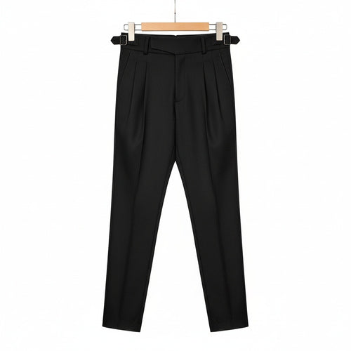 Black Gurkha Trousers - Black - Front View