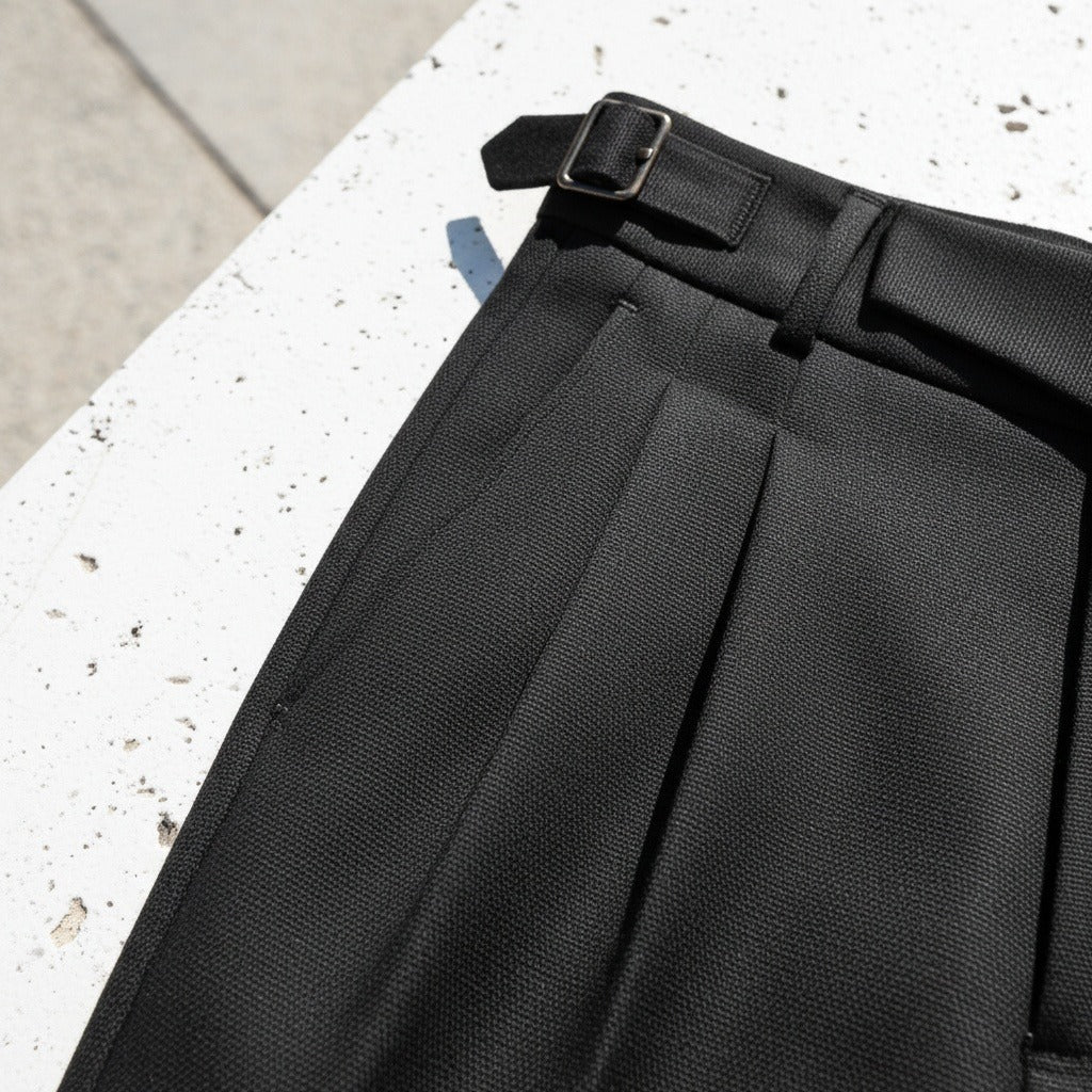 Black Gurkha Trousers - Black - Back View