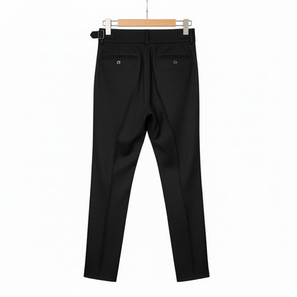 Black Gurkha Trousers - Black - Fabric Detail