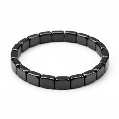 Black Hematite Bracelet - Black - Front View