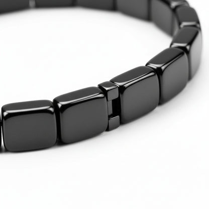 Black Hematite Bracelet - Black - Texture Close Up