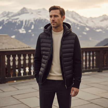 Black Hybrid Jacket - Black - Angled Shot