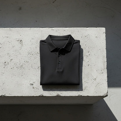 Black Long Sleeve Polo Shirt - Black - Lifestyle Inspiration