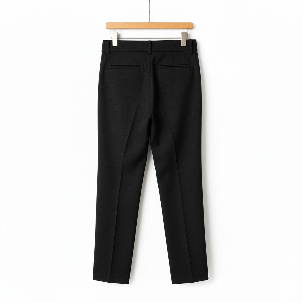 Black Pleated Trousers for Men - Black - Fabric Detail