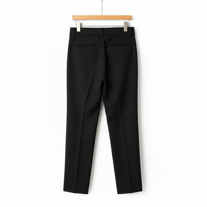 Black Pleated Trousers for Men - Black - Fabric Detail