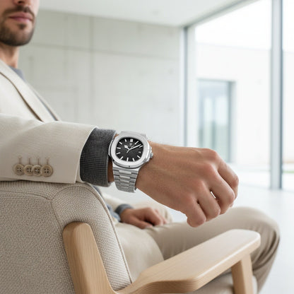 Black Sports Watch - Black - Side Profile
