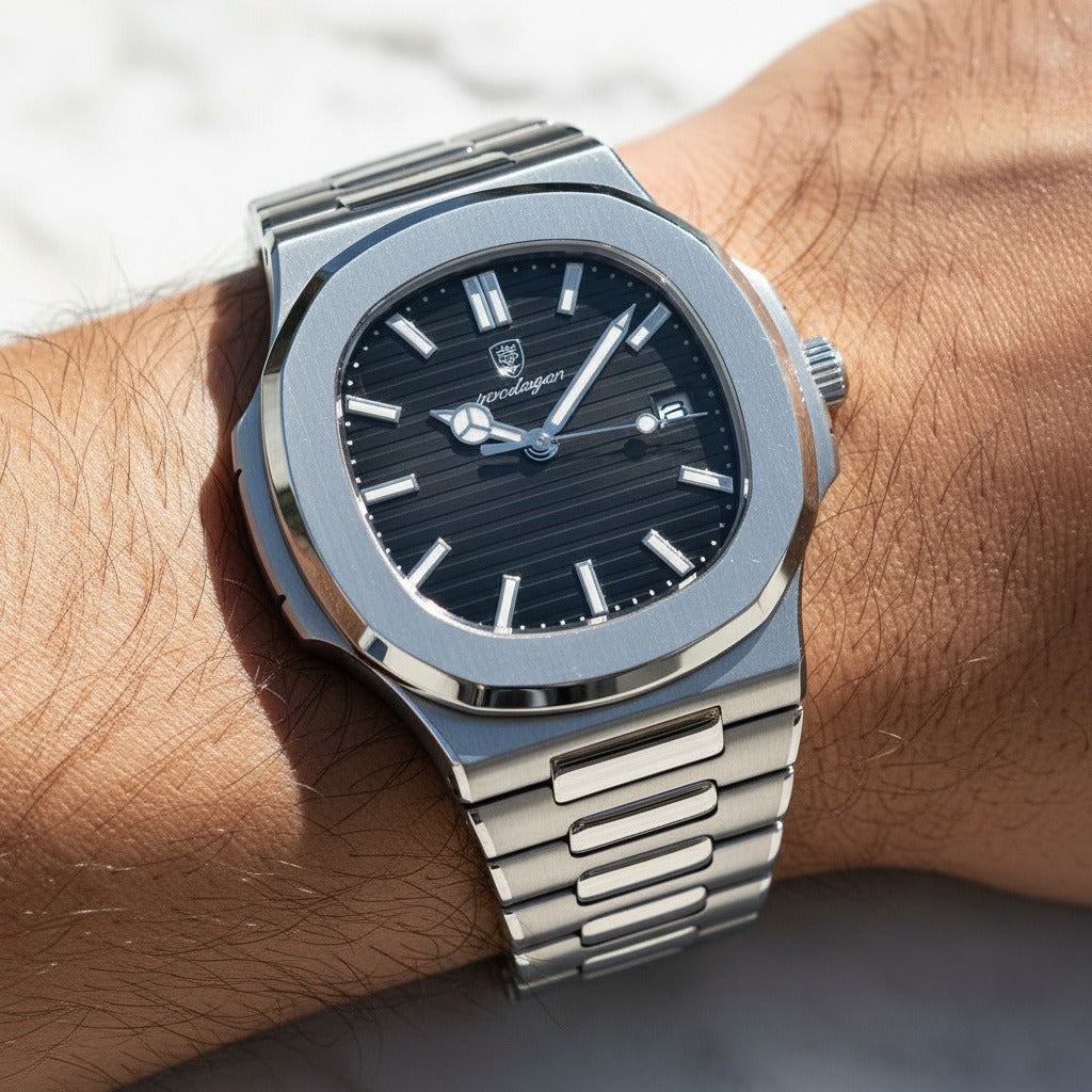 Black Sports Watch - Black - Back View