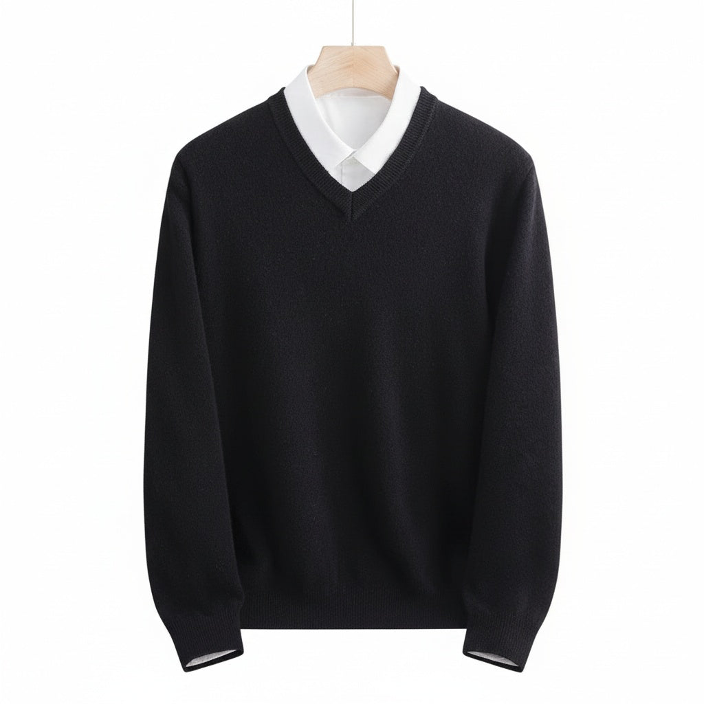 Black Sweater V Neck Men