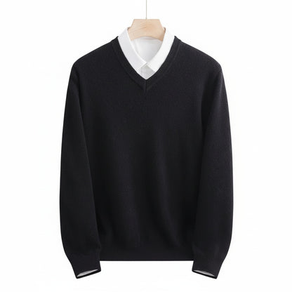 Black Sweater V Neck Men