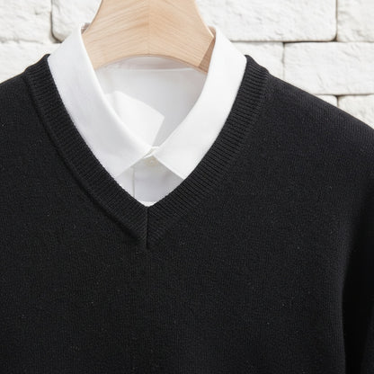 Black Sweater V Neck Men
