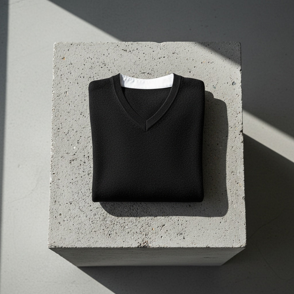 Black Sweater V Neck Men