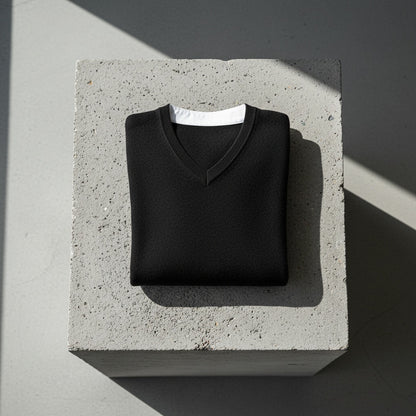 Black Sweater V Neck Men