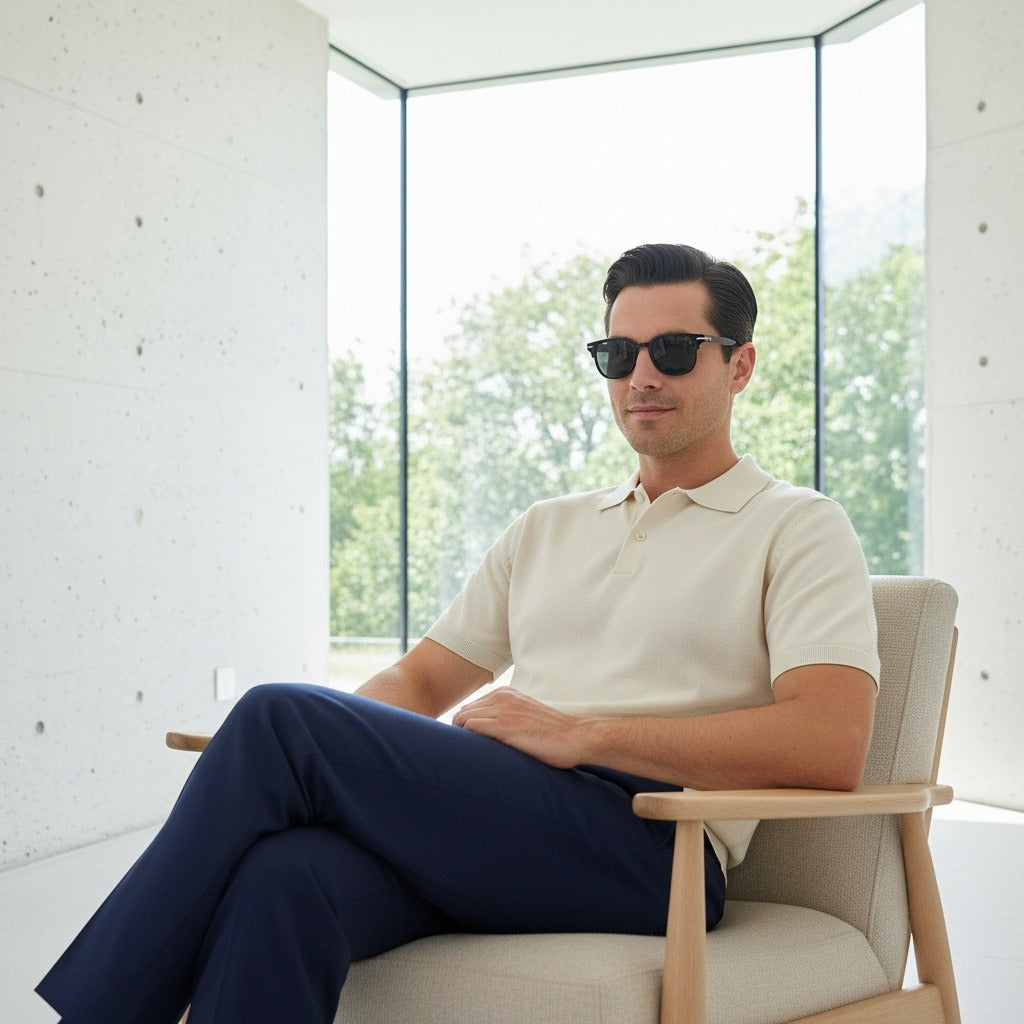 Black Tinted Sunglasses Men's - Black - Side Profile