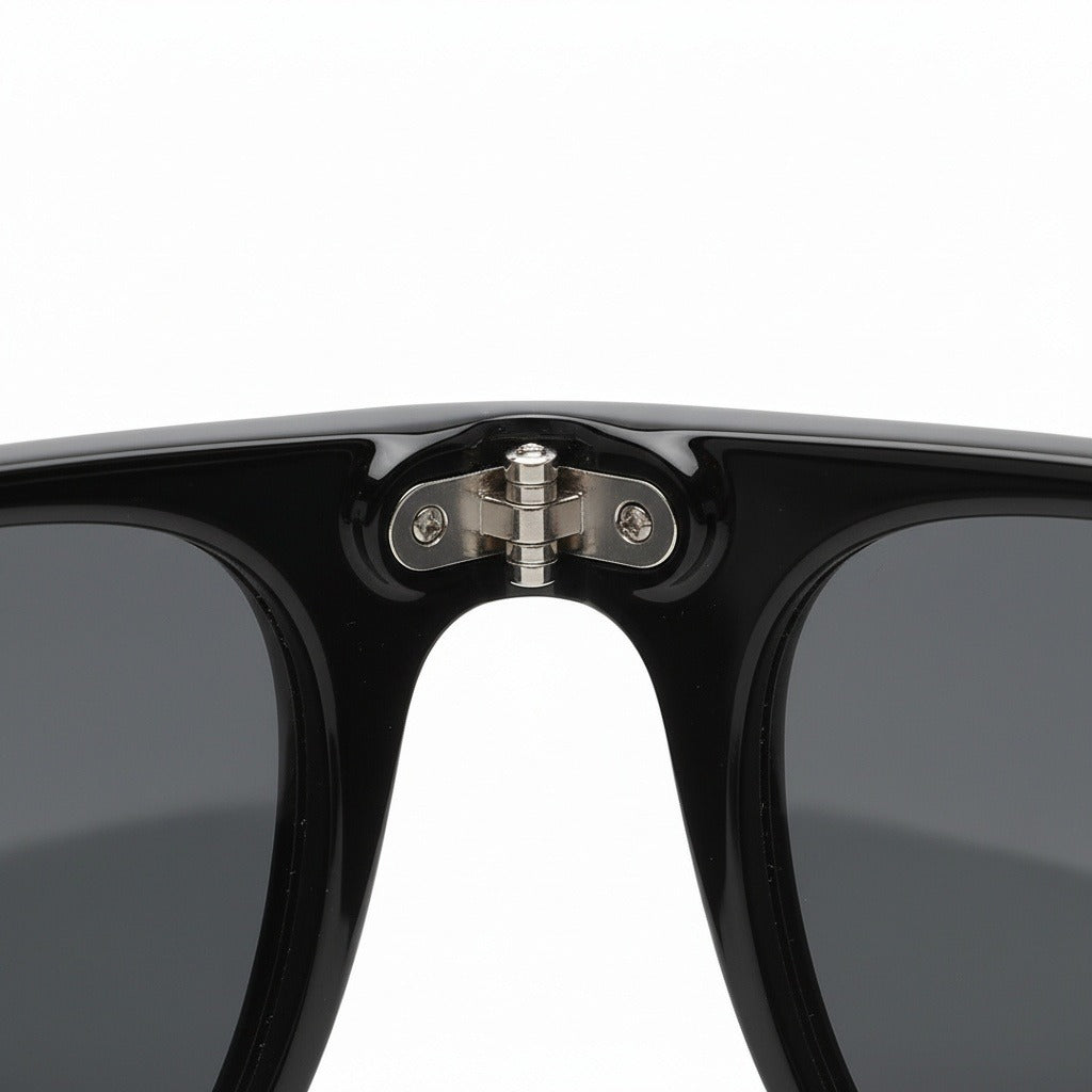 Black Tinted Sunglasses Men's - Black - Texture Close Up
