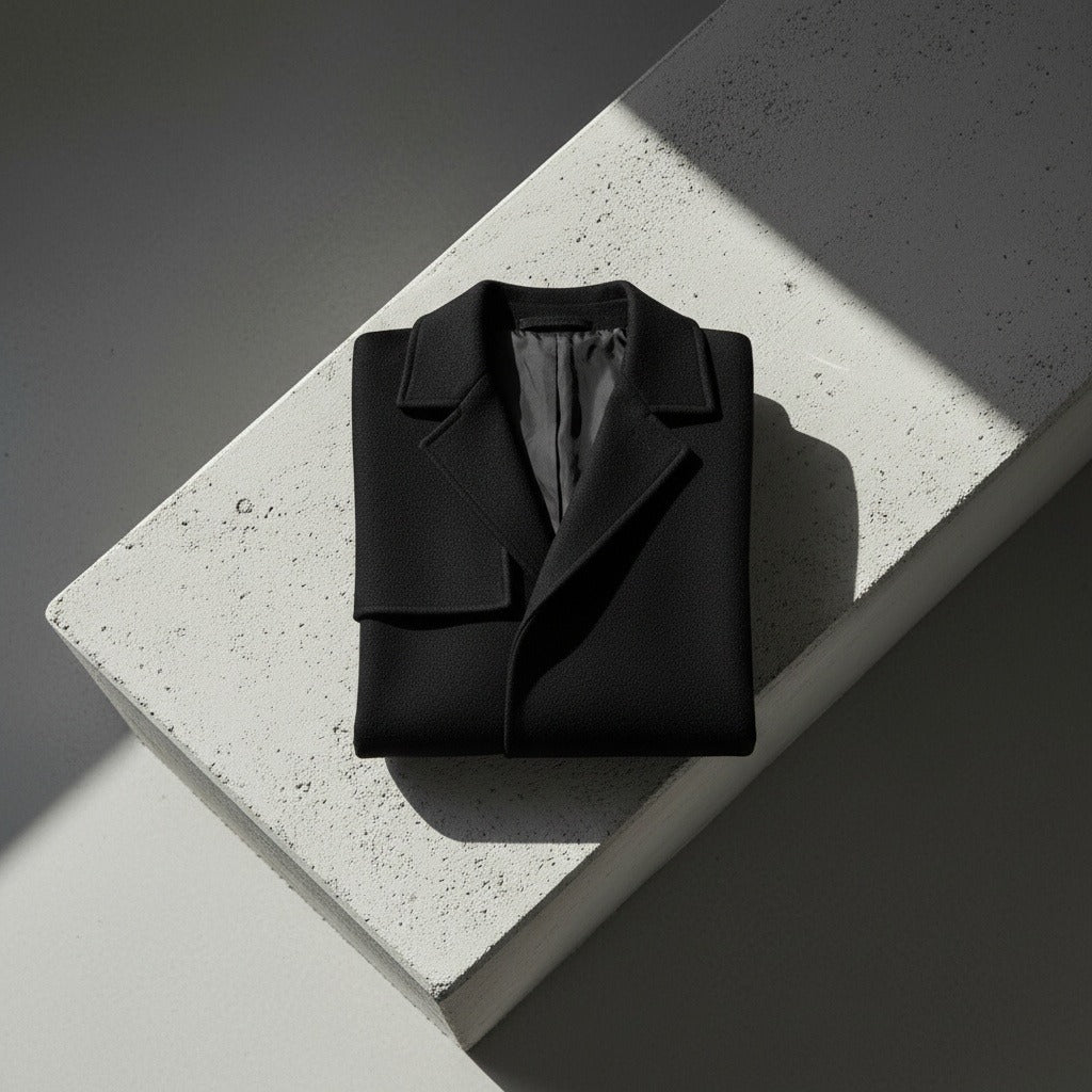 Black Wool Trench Coat Mens - Black - Lifestyle Inspiration