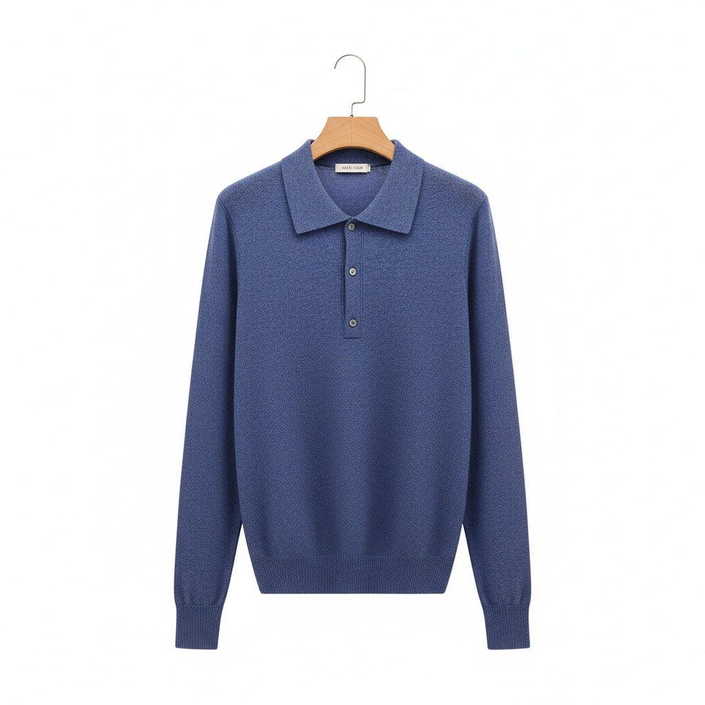 Blue Cashmere Sweater - Blue - Front View