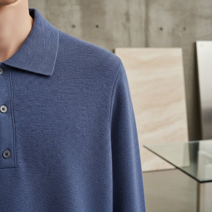 Blue Cashmere Sweater - Blue - Back View