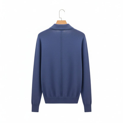 Blue Cashmere Sweater - Blue - Fabric Detail