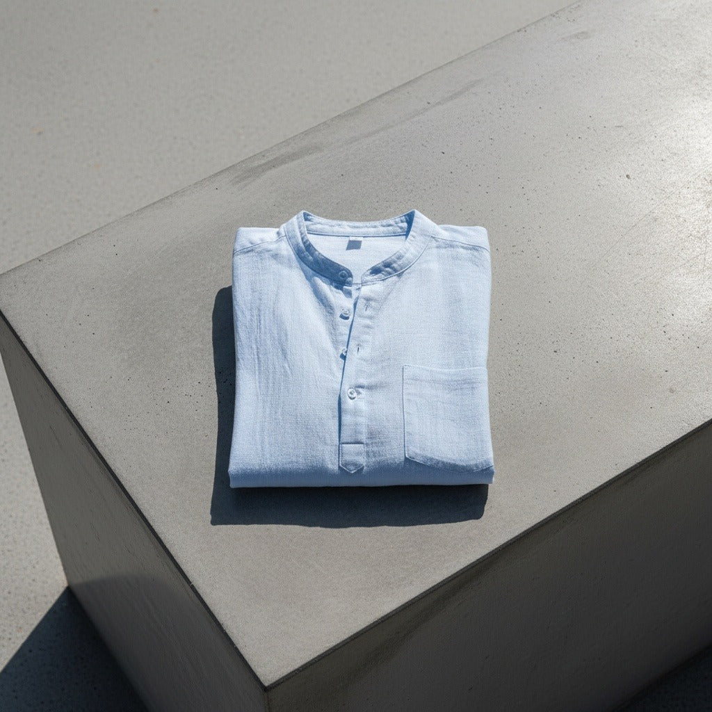 Blue Linen T Shirt - Blue - Lifestyle Inspiration