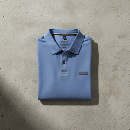 Blue Long Sleeve Polo Shirt - Blue - Lifestyle Inspiration