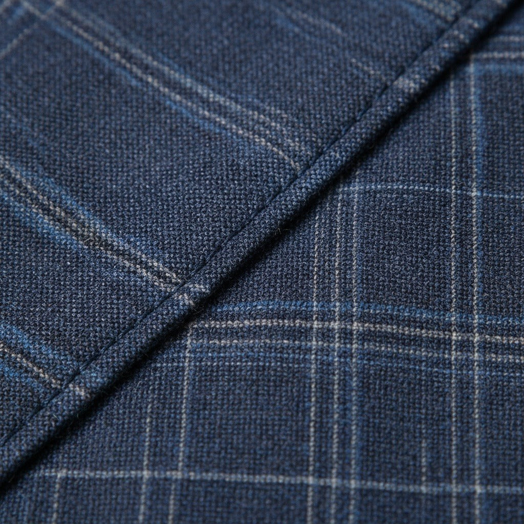 Blue Three Piece Suit - Blue - Texture Close Up