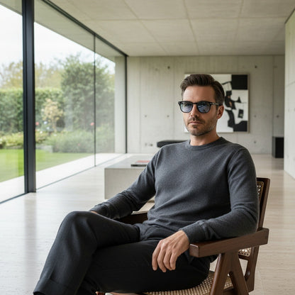 Blue Tinted Sunglasses Men's - Blue - Side Profile