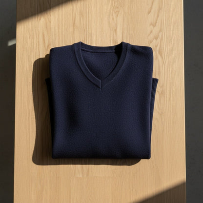 Blue V Neck Sweater Mens - Blue - Lifestyle Inspiration