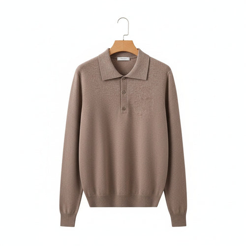 Brown Cashmere Sweater - Brown - Front View