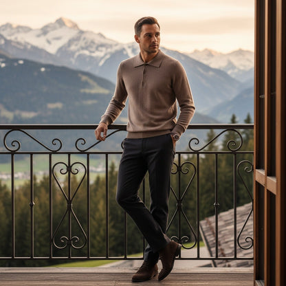 Brown Cashmere Sweater - Brown - Angled Shot