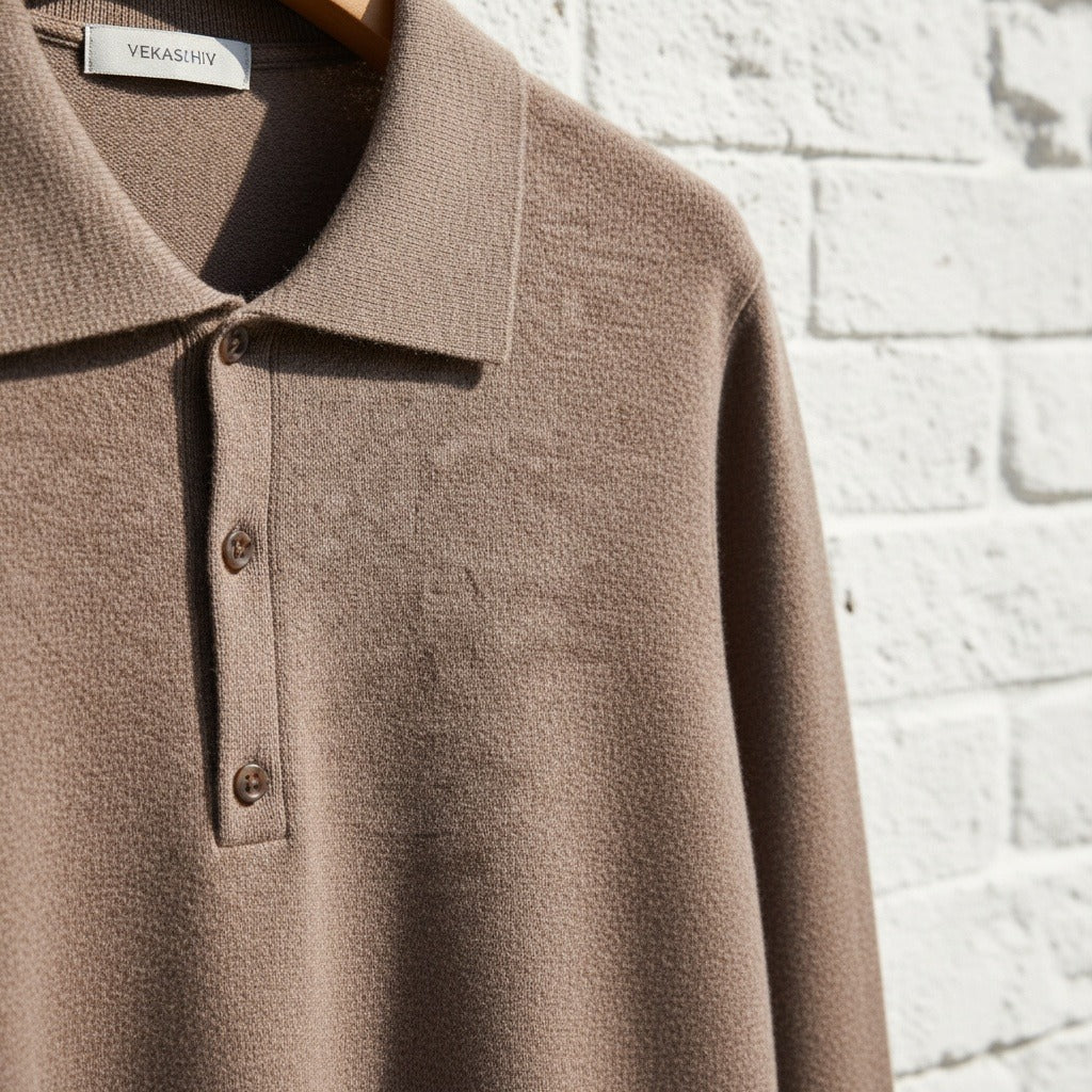 Brown Cashmere Sweater - Brown - Back View