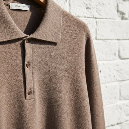 Brown Cashmere Sweater - Brown - Back View