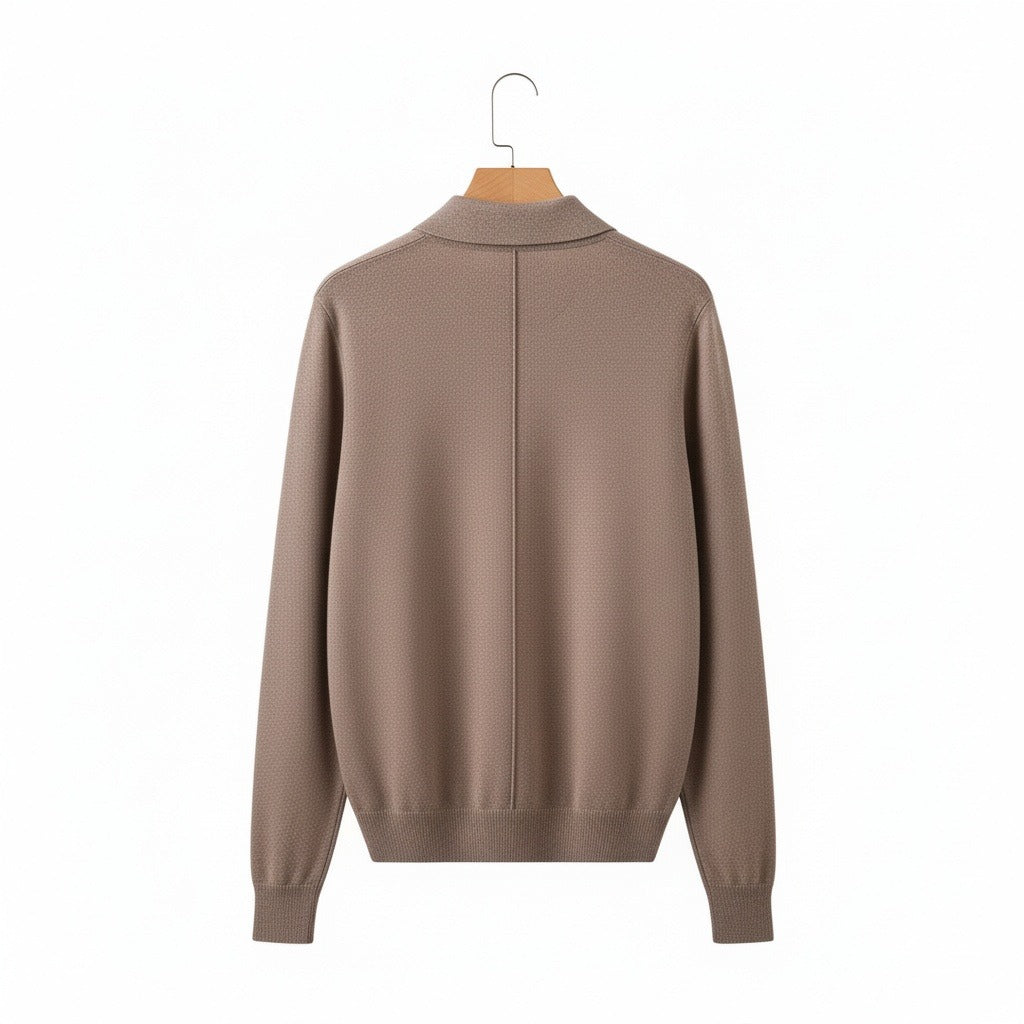 Brown Cashmere Sweater - Brown - Fabric Detail