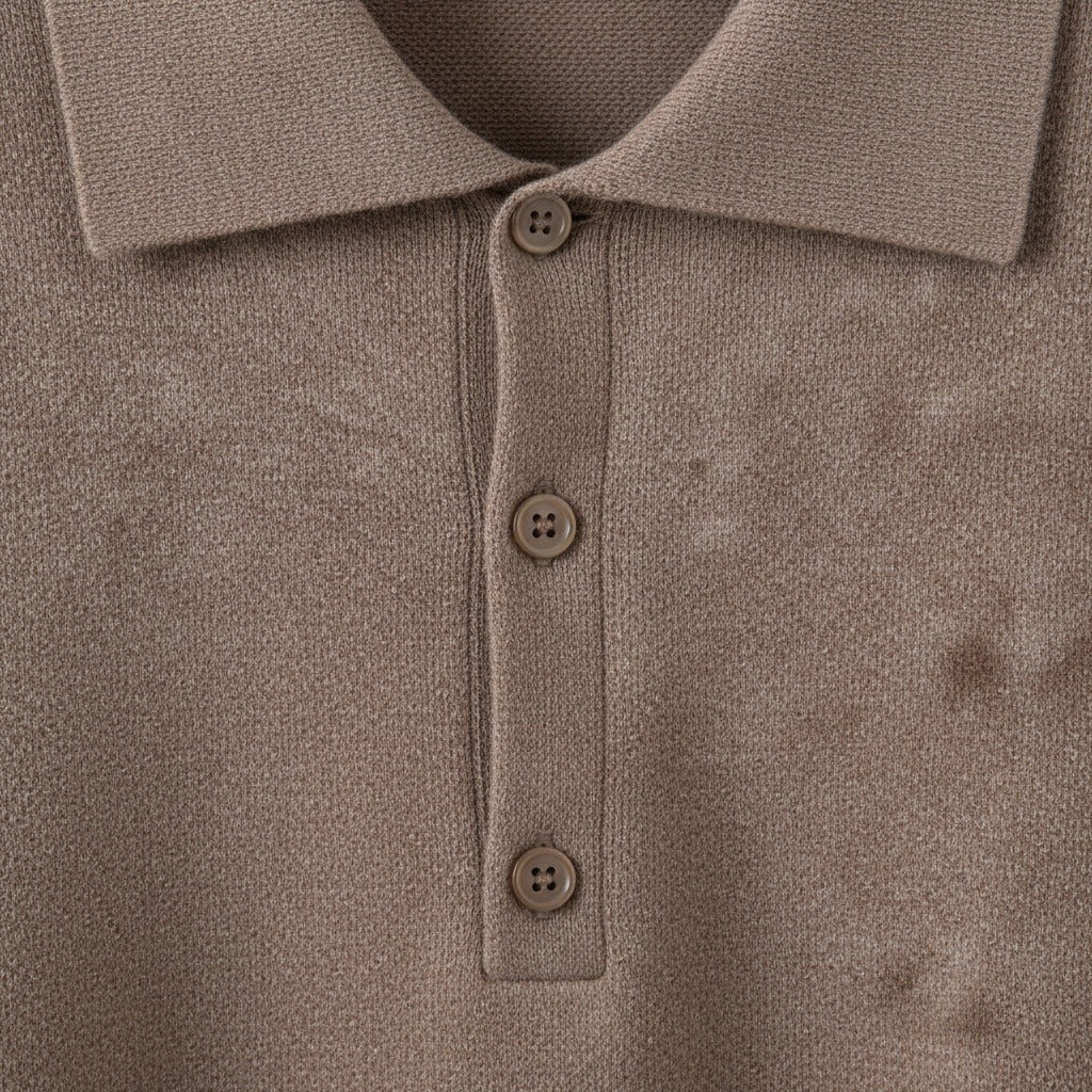 Brown Cashmere Sweater - Brown - Texture Close Up