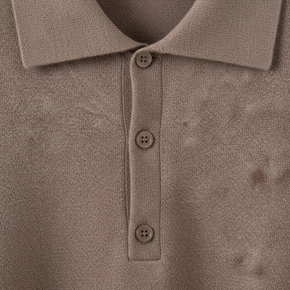 Brown Cashmere Sweater - Brown - Texture Close Up