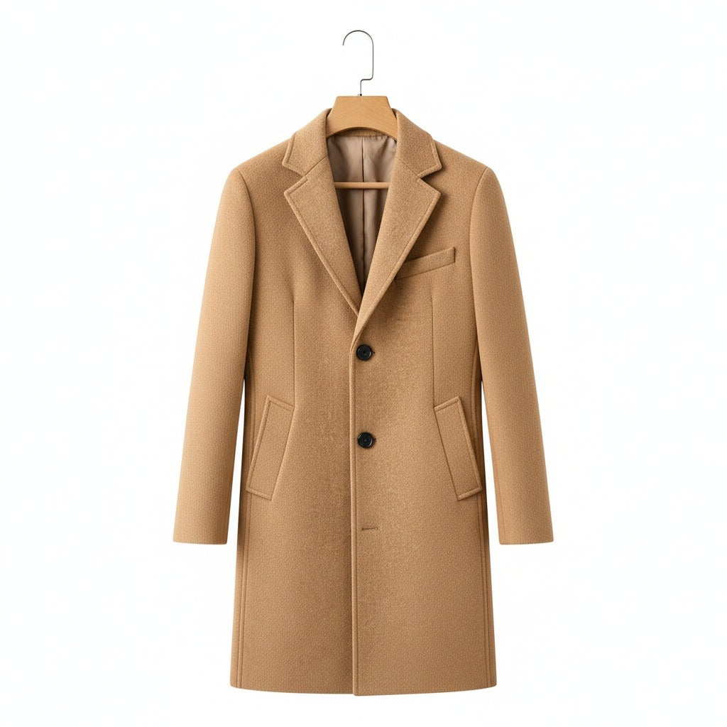 Brown Cool Trench Coat Mens - Brown - Front View