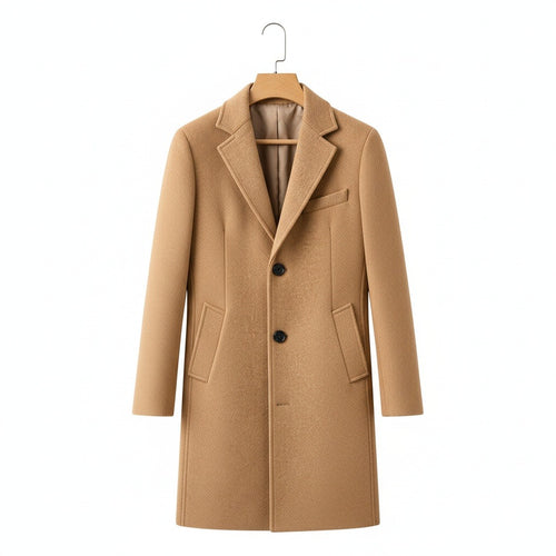 Brown Cool Trench Coat Mens - Brown - Front View