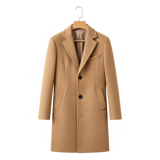 Brown Cool Trench Coat Mens - Brown - Front View