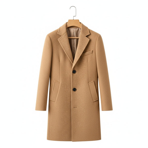 Brown Cool Trench Coat Mens - Brown - Front View