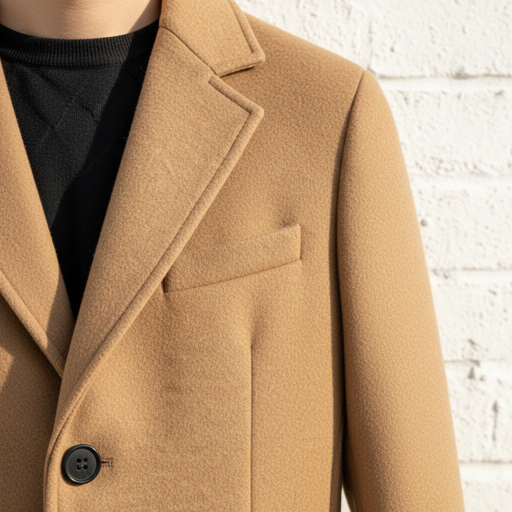 Brown Cool Trench Coat Mens - Brown - Back View