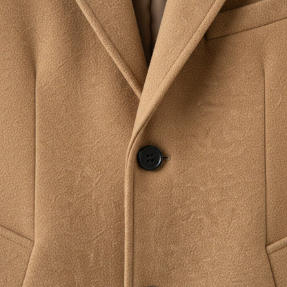 Brown Cool Trench Coat Mens - Brown - Texture Close Up