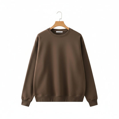 Brown Crew Neck Sweater Men - Brown - Front View