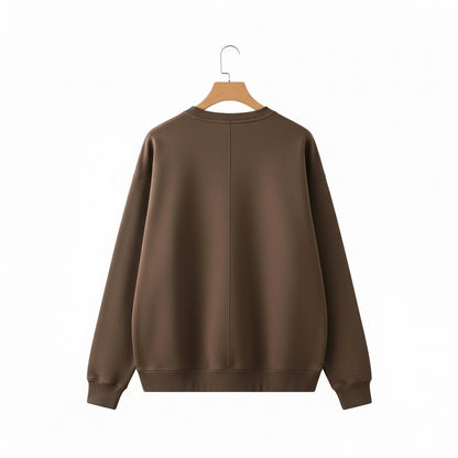 Brown Crew Neck Sweater Men - Brown - Fabric Detail
