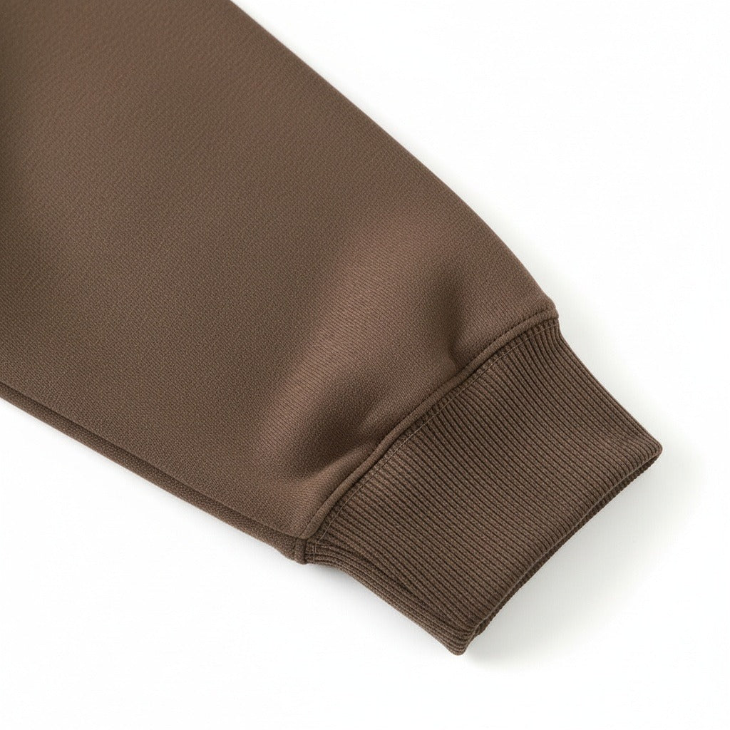 Brown Crew Neck Sweater Men - Brown - Texture Close Up