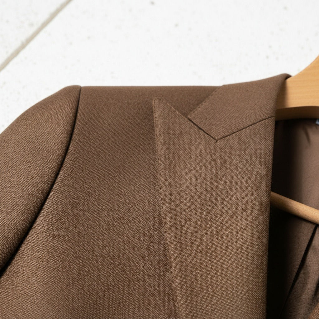 Brown Double Breasted Suit - Brown - Back View