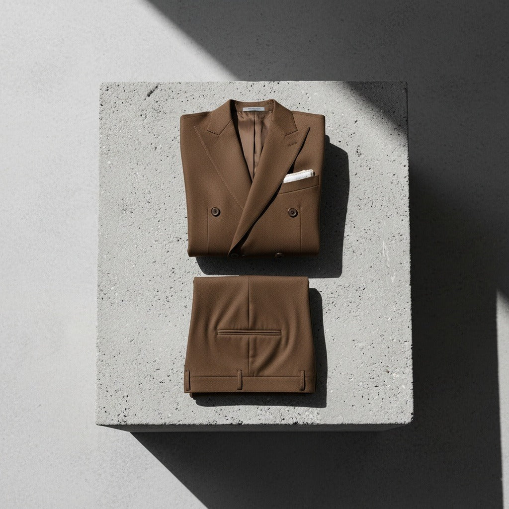 Brown Double Breasted Suit - Brown - Lifestyle Inspiration