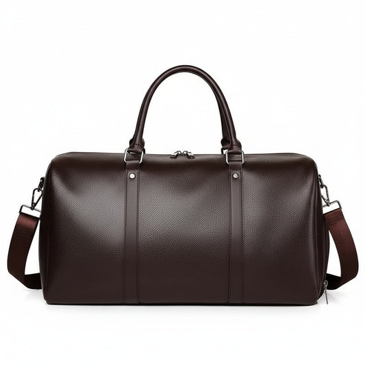 Brown Duffle Bag Mens - Brown - Front View