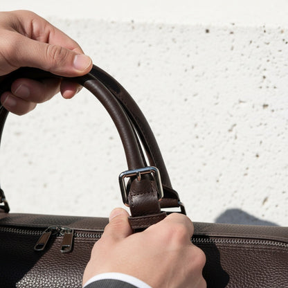 Brown Duffle Bag Mens - Brown - Back View