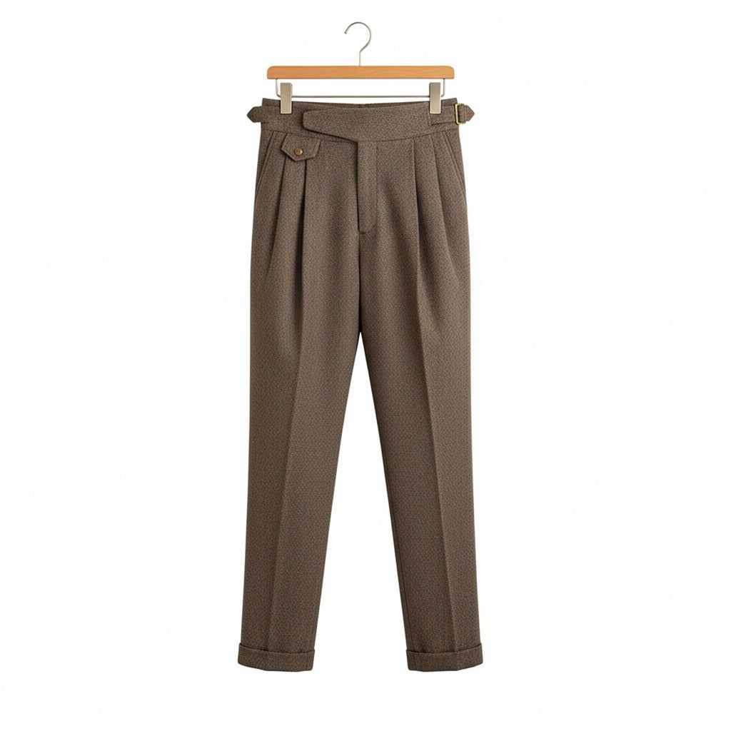 Brown Gurkha Trousers - Brown - Front View