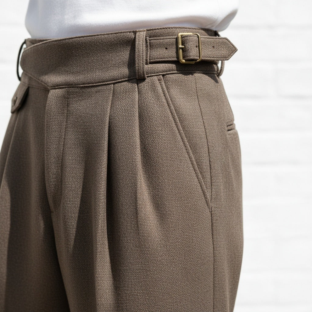 Brown Gurkha Trousers - Taupe - Back View