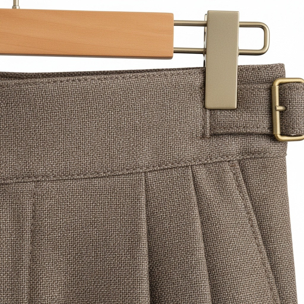Brown Gurkha Trousers - Taupe - Texture Close Up